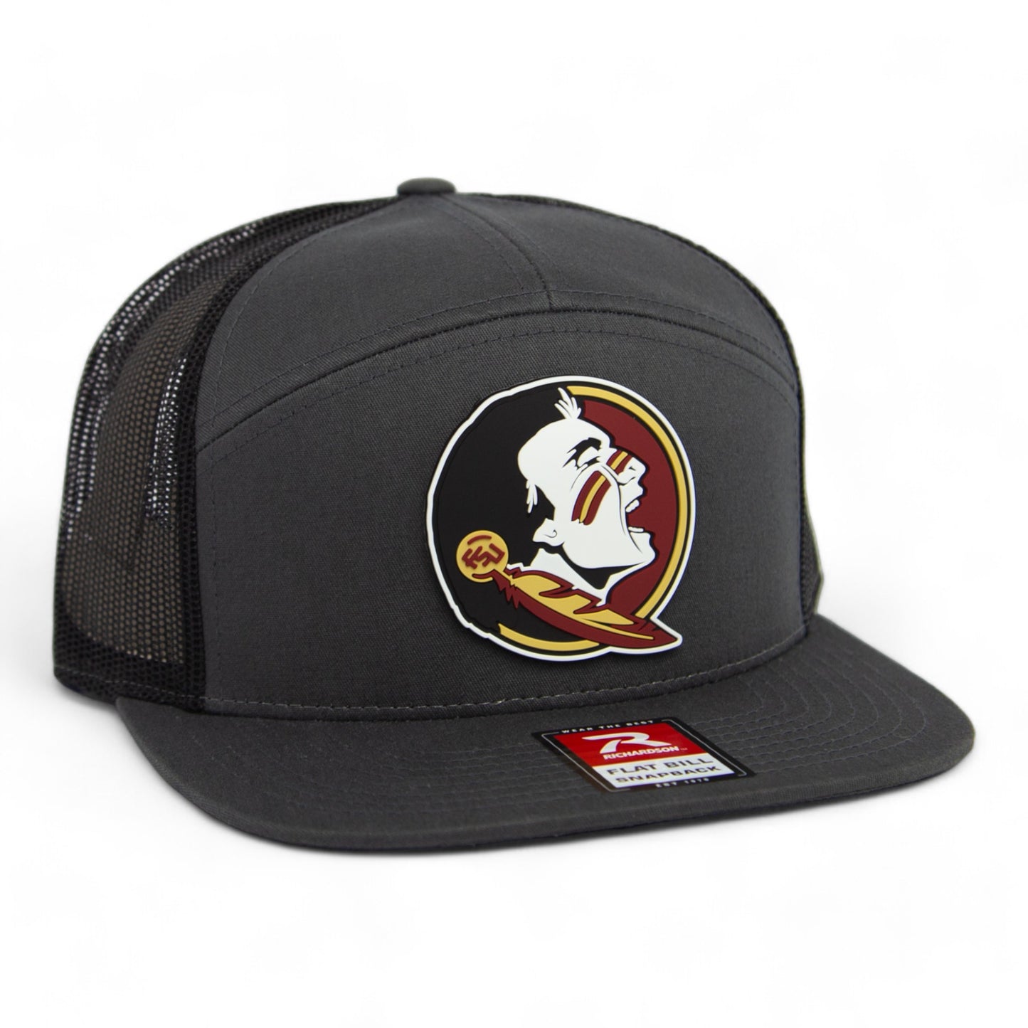 Florida State Seminoles 3D Snapback Seven-Panel Trucker Hat- Charcoal/ Black