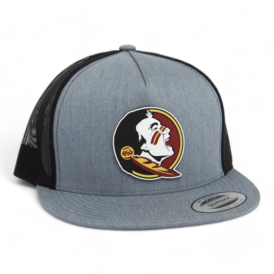 Florida State Seminoles 3D YP Snapback Flat Bill Trucker Hat- Heather Grey/ Black