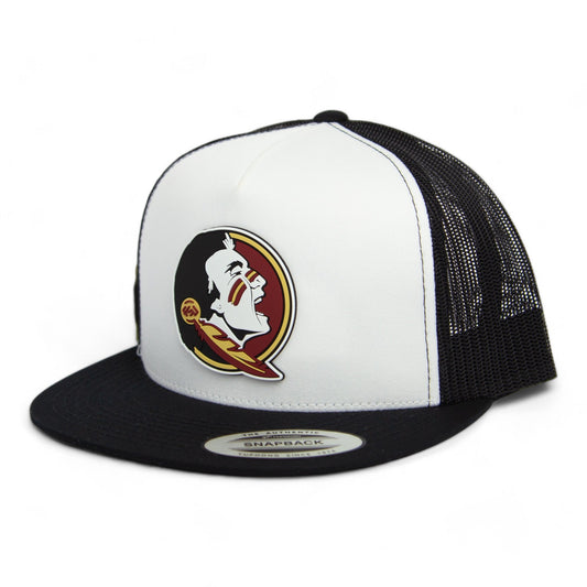 FSU Seminoles 2024 Men's College World Series 3D YP Snapback Flat Bill Trucker Hat- White/ Black
