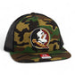 Florida State Seminoles 3D PVC Patch Wool Blend Flat Bill Hat- Army Camo/ Black