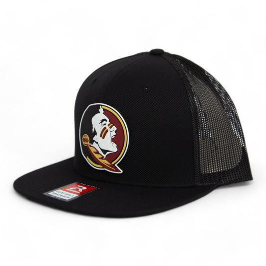 Florida State Seminoles 3D Wool Blend Flat Bill Hat- Black