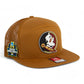 FSU Seminoles 2024 Men's College World Series 3D Snapback Seven-Panel Trucker Hat- Caramel