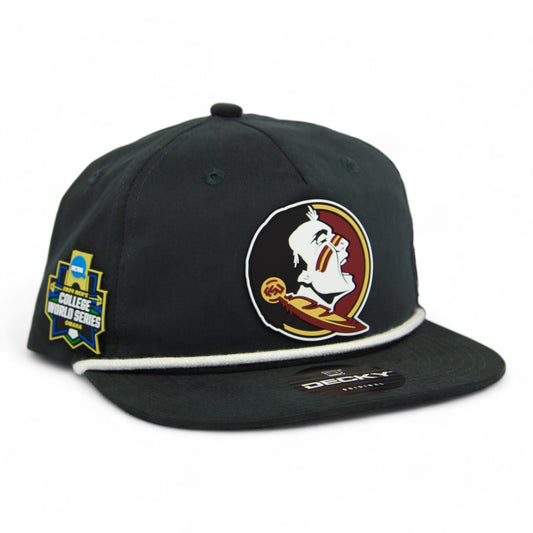 FSU Seminoles 2024 Men's College World Series 3D Classic Rope Hat- Charcoal/ White