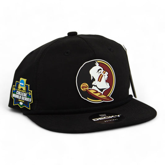 FSU Seminoles 2024 Men's College World Series 3D Classic Rope Hat- Black