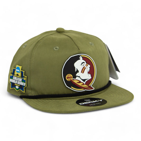 FSU Seminoles 2024 Men's College World Series 3D Classic Rope Hat- Loden/ Black
