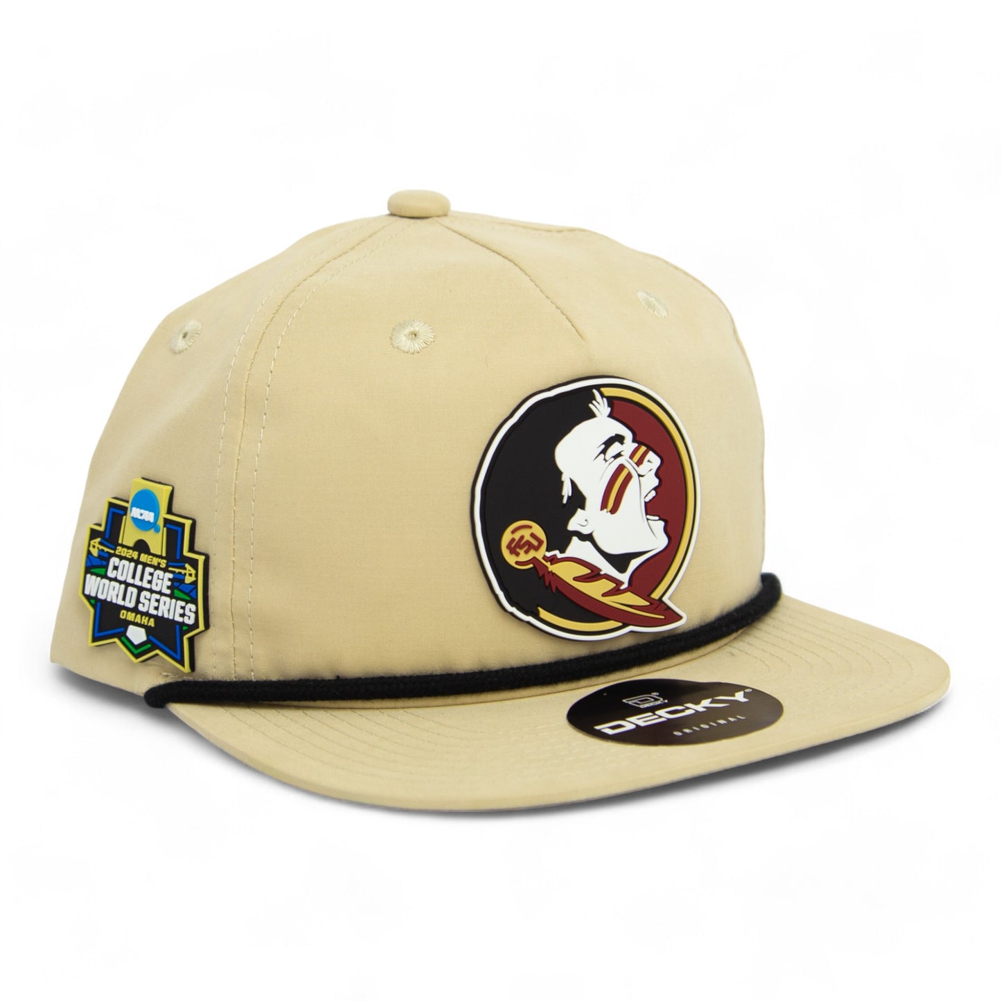 FSU Seminoles 2024 Men's College World Series 3D Classic Rope Hat- Birch/ Black