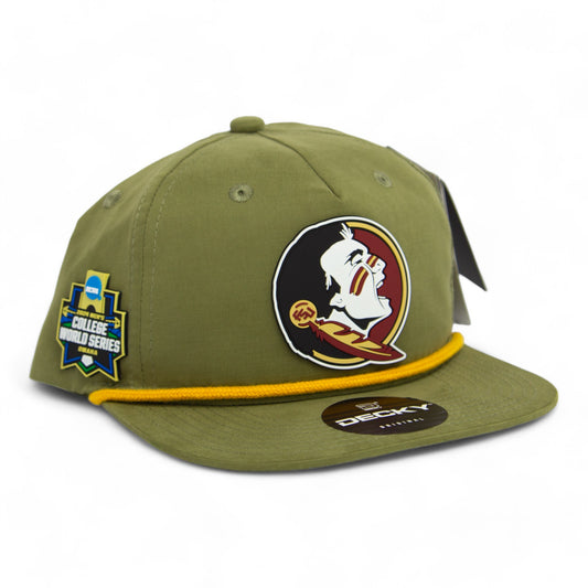 FSU Seminoles 2024 Men's College World Series 3D Classic Rope Hat- Loden/ Amber