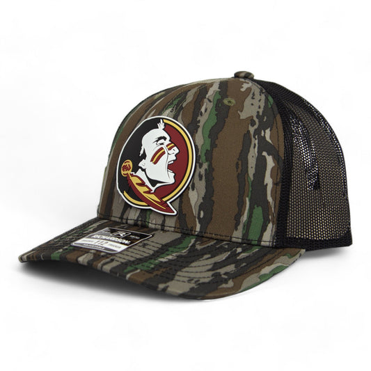 FSU Seminoles 2024 Men's College World Series 3D Patterned Snapback Trucker Hat- Realtree Original/ Black