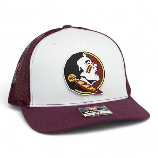 Florida State Seminoles 3D Patch Snapback Trucker Hat- White/ Maroon