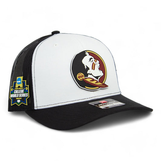 FSU Seminoles 2024 Men's College World Series 3D Snapback Trucker Hat- White/ Black