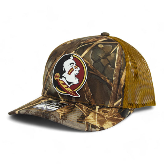 FSU Seminoles 2024 Men's College World Series 3D Patterned Snapback Trucker Hat-Realtree Max-7/ Buck