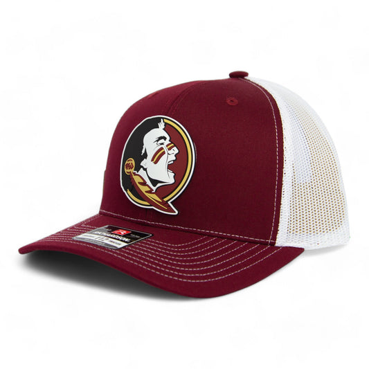 FSU Seminoles 2024 Men's College World Series 3D Snapback Trucker Hat- Cardinal/ White