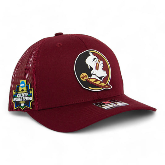 FSU Seminoles 2024 Men's College World Series 3D Snapback Trucker Hat- Cardinal