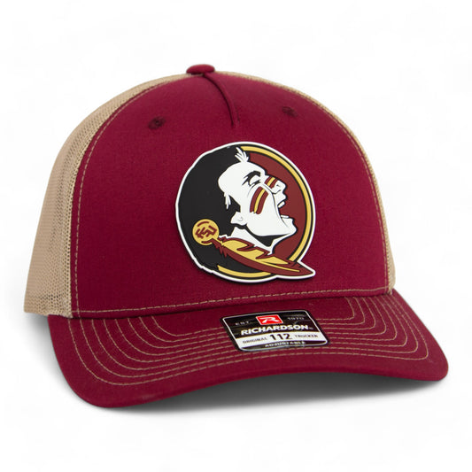 Florida State Seminoles 3D Snapback Trucker Hat- Cardinal/ Tan