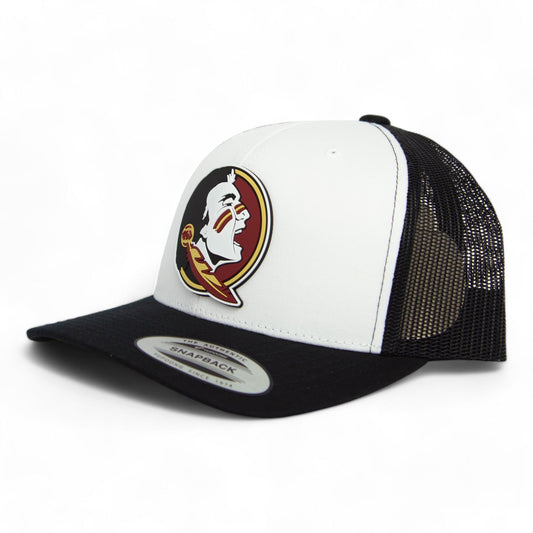 FSU Seminoles 2024 Men's College World Series 3D YP Snapback Trucker Hat- White/ Black