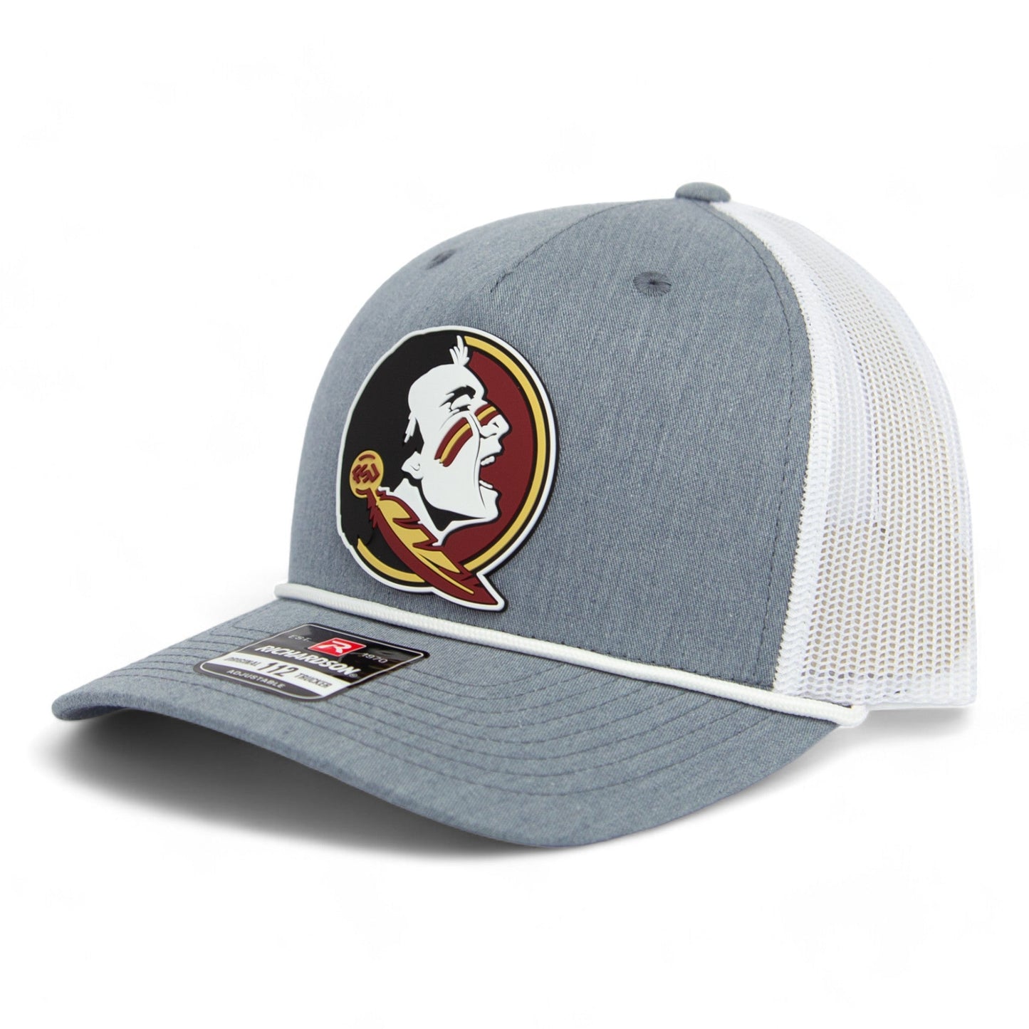 FSU Seminoles 2024 Men's College World Series 3D Snapback Trucker Rope Hat- Heather Grey/ White