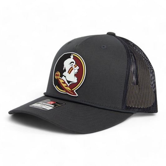 FSU Seminoles 2024 Men's College World Series 3D Snapback Trucker Rope Hat- Charcoal