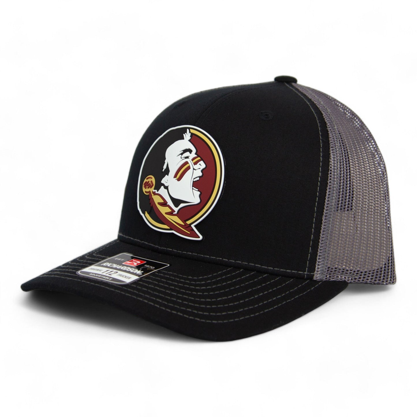 FSU Seminoles 2024 Men's College World Series 3D Patch Snapback Trucker Hat- Black/ Charcoal