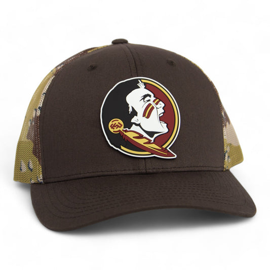 Florida State Seminoles 3D Patterned Snapback Trucker Hat- Brown/ Desert Camo