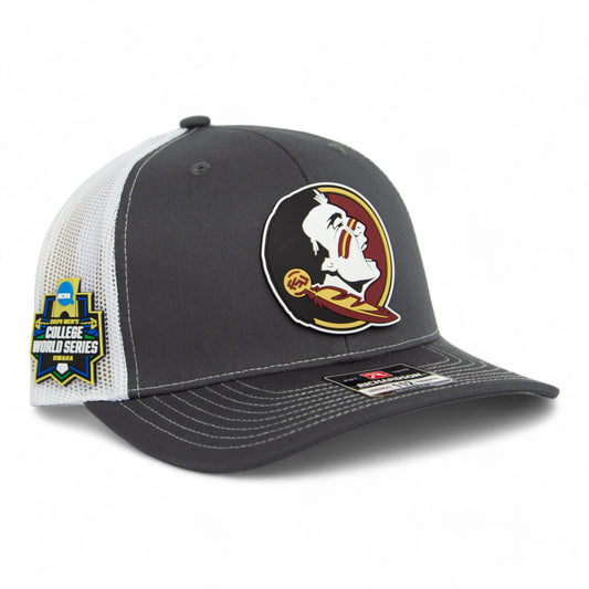 FSU Seminoles 2024 Men's College World Series 3D Snapback Trucker Hat- Charcoal/ White