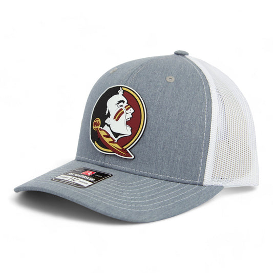 FSU Seminoles 2024 Men's College World Series 3D PVC Patch Hat- Heather Grey/ White