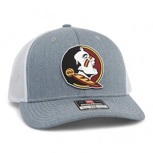 Florida State Seminoles 3D PVC Patch Hat- Heather Grey/ White