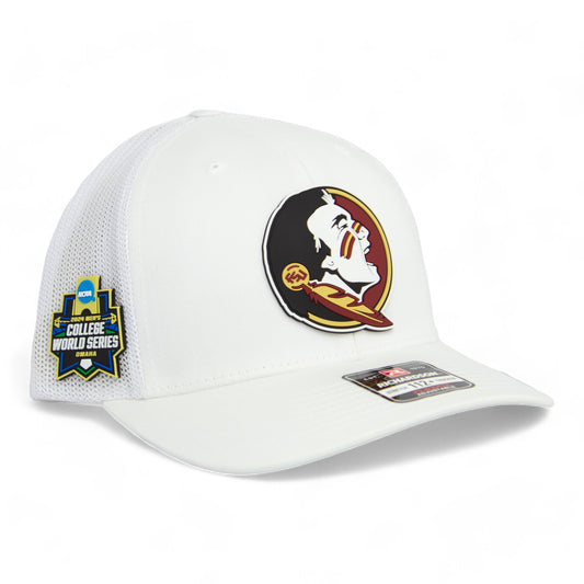 FSU Seminoles 2024 Men's College World Series 3D Snapback Trucker Hat- White