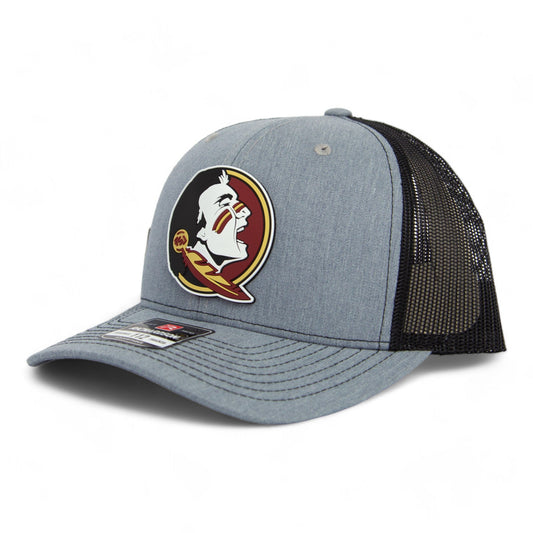 FSU Seminoles 2024 Men's College World Series 3D Snapback Trucker Hat- Heather Grey/ Black