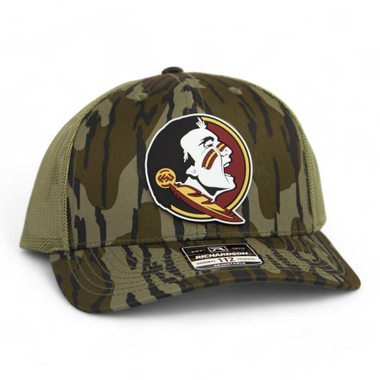 Florida State Seminoles 3D Patterned Snapback Trucker Hat- Mossy Oak Bottomland/ Loden