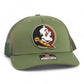 Florida State Seminoles 3D Patterned Snapback Trucker Hat- Loden Green