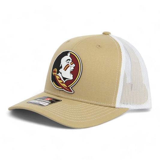 FSU Seminoles 2024 Men's College World Series 3D PVC Patch Hat- Khaki/ White