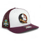 FSU Seminoles 2024 Men's College World Series 3D Patch Snapback Trucker Hat- White/ Maroon