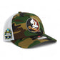 FSU Seminoles 2024 Men's College World Series 3D Patterned Snapback Trucker Hat- Army Camo/ White