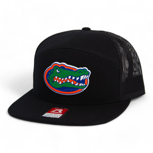 Florida Gators 2024 Men's College World Series 3D Snapback Seven-Panel Flat Bill Trucker Hat- Black