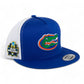 Florida Gators 2024 Men's College World Series 3D YP Snapback Flat Bill Trucker Hat- Royal/ White