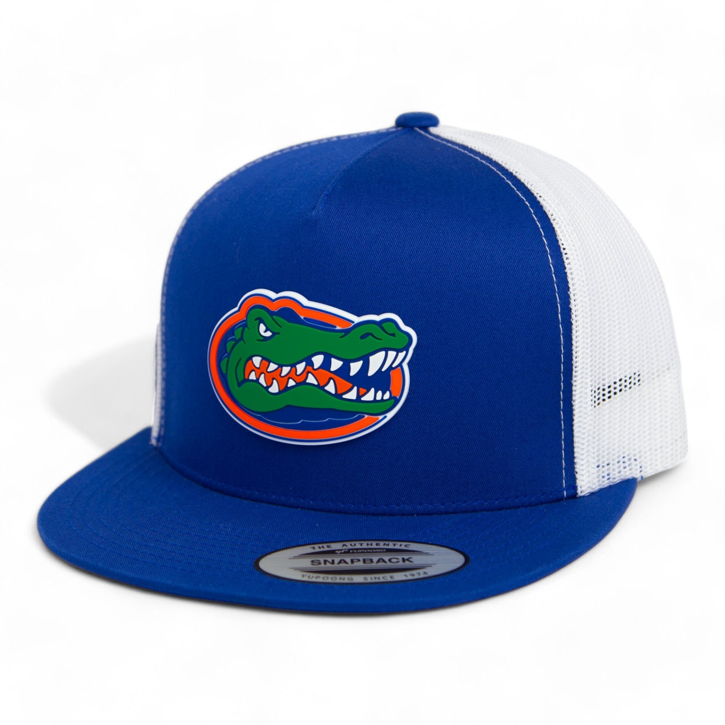 Florida Gators 2024 Men's College World Series 3D YP Snapback Flat Bill Trucker Hat- Royal/ White