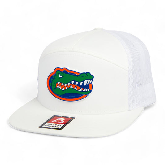 Florida Gators 2024 Men's College World Series 3D Snapback Seven-Panel Flat Bill Trucker Hat- White