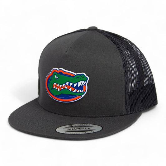 Florida Gators 2024 Men's College World Series 3D YP Snapback Flat Bill Trucker Hat- Charcoal/ Black