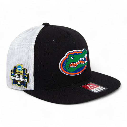 Florida Gators 2024 Men's College World Series 3D Wool Blend Flat Bill Hat- Black/ White