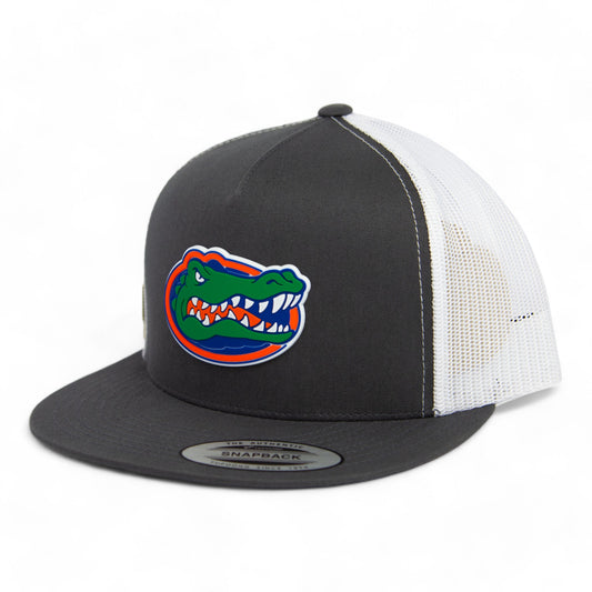 Florida Gators 2024 Men's College World Series 3D YP Snapback Flat Bill Trucker Hat- Charcoal/ White