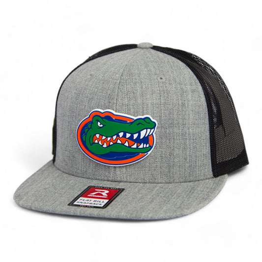 Florida Gators 2024 Men's College World Series 3D Wool Blend Flat Bill Hat- Heather Grey/ Black