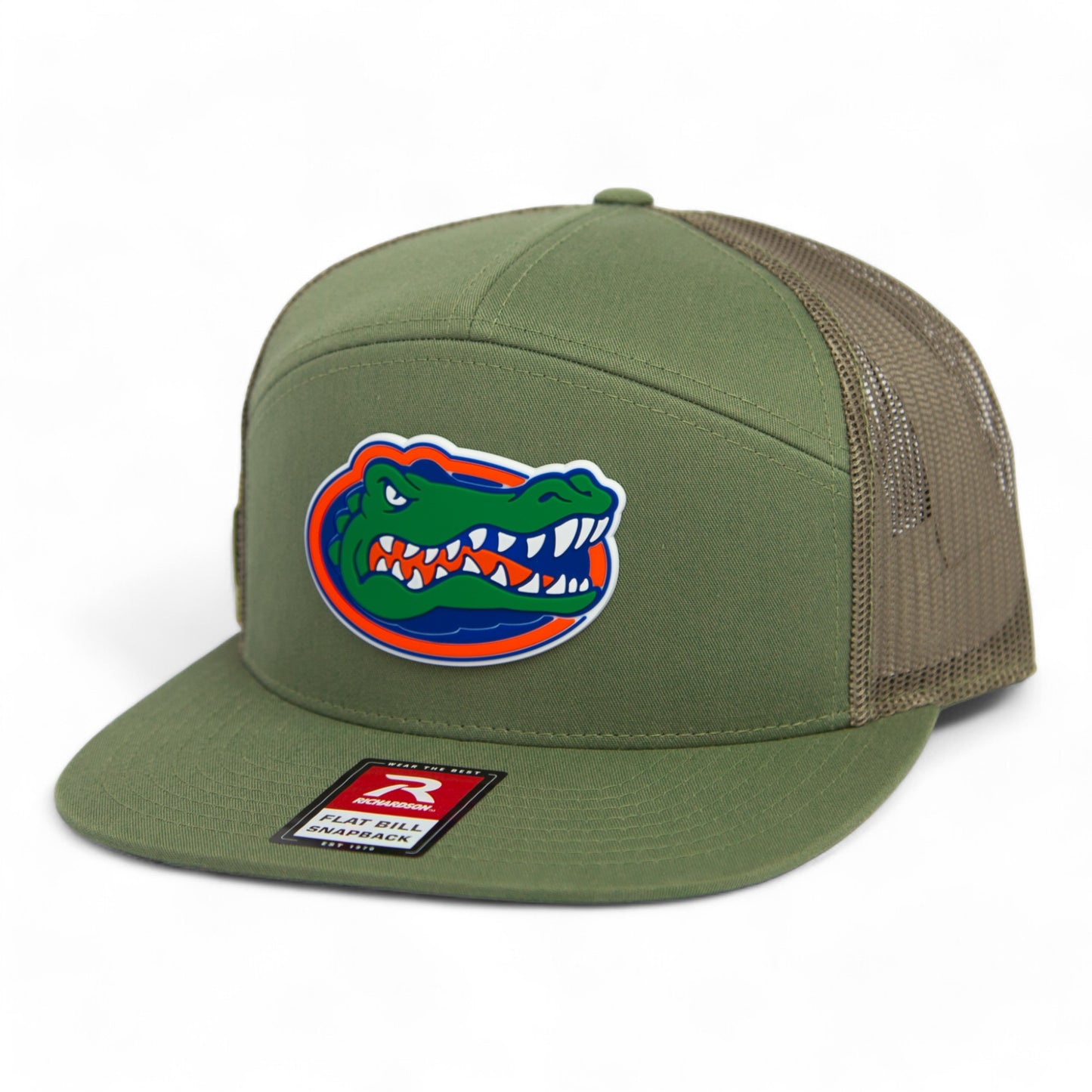 Florida Gators 2024 Men's College World Series 3D Snapback Seven-Panel Flat Bill Trucker Hat- Loden Green