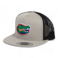 Florida Gators 2024 Men's College World Series 3D YP Snapback Flat Bill Trucker Hat- Silver/ Black