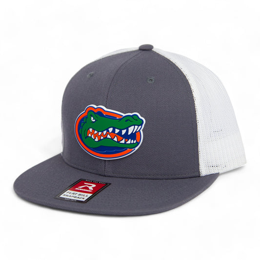 Florida Gators 2024 Men's College World Series 3D Wool Blend Flat Bill Hat- Charcoal/ White