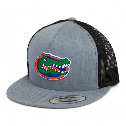 Florida Gators 2024 Men's College World Series 3D YP Snapback Flat Bill Trucker Hat- Heather Grey/ Black