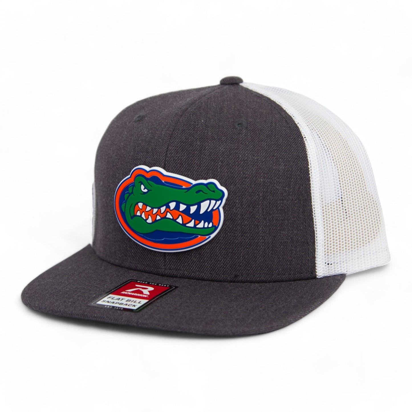 Florida Gators 2024 Men's College World Series 3D Wool Blend Flat Bill Hat- Heather Charcoal/ White