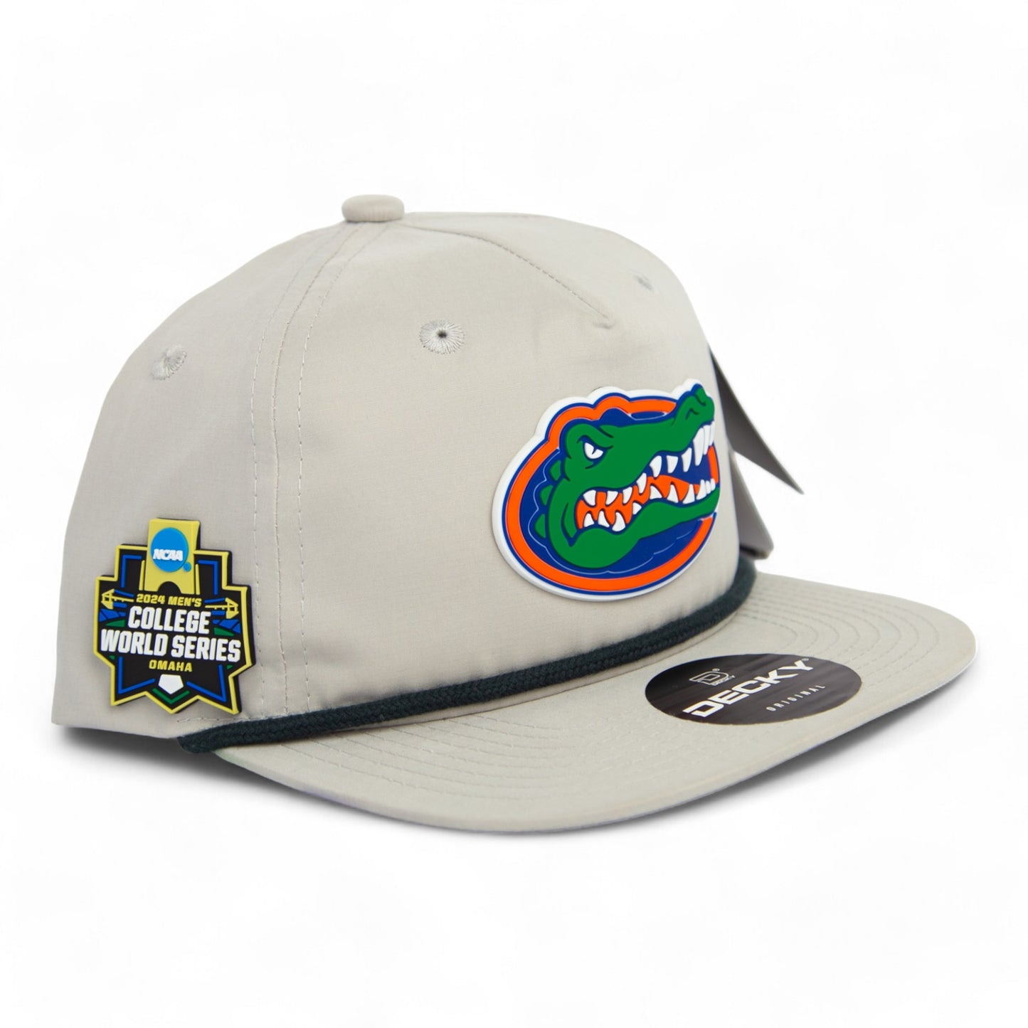 Florida Gators 2024 Men's College World Series 3D Classic Rope Hat- Grey/ Charcoal