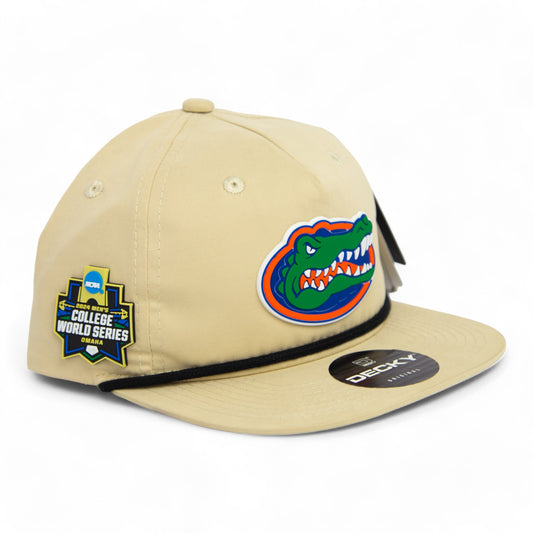 Florida Gators 2024 Men's College World Series 3D Classic Rope Hat- Birch/ Black