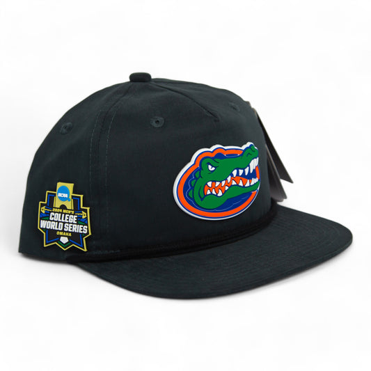 Florida Gators 2024 Men's College World Series 3D Classic Rope Hat- Charcoal/ Black