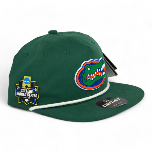 Florida Gators 2024 Men's College World Series 3D Classic Rope Hat- Forest/ White